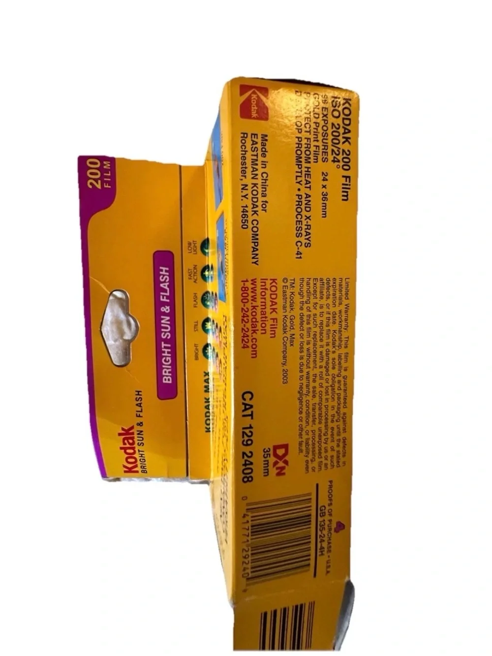 Kodak Gold 200 Film 35mm 4 Rolls 24 Exposures 96 Total Open Box Expired 09/2007